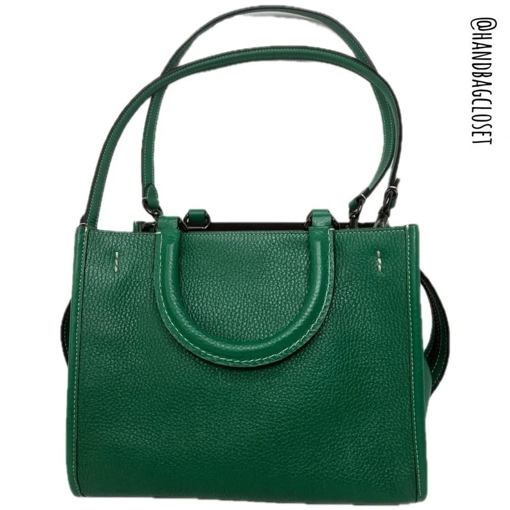 Coach Green Grass 25 Rare Glovetanned Leather Rogue Bag - Picture 3 of 16